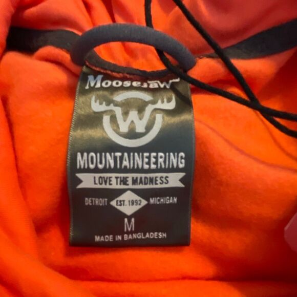 Moosejaw Original Frame Logo Pullover Hoodie Sweatshirt Flamingo Orange M - Picture 5 of 7